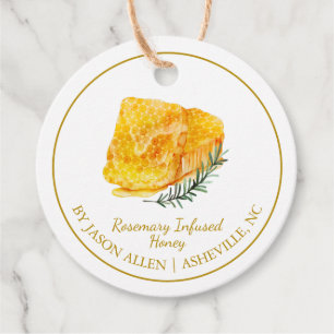 Simple Honeycomb Rosemary Infused Honey Hang Tag
