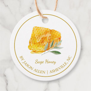 Simple Honeycomb Sage Infused Honey Hang Tag