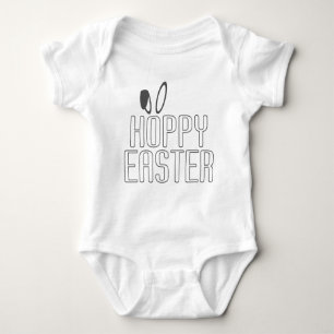 Simple Hoppy Easter Pun Typography   Bodysuit