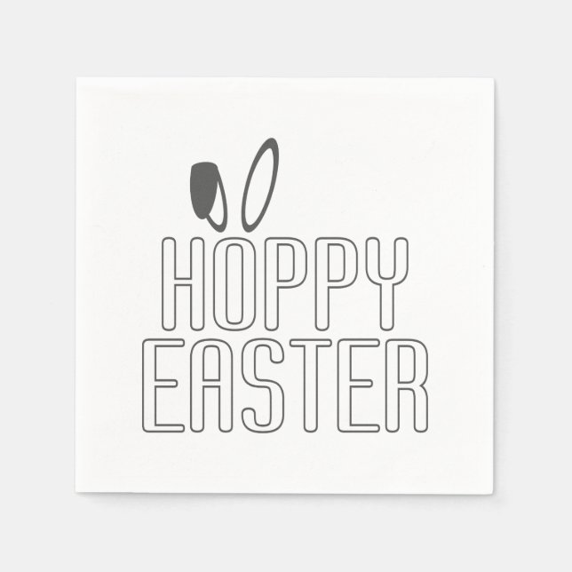 Simple Hoppy Easter Pun Typography | Paper Napkin (Front)