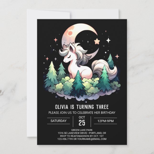 Simple Horse Birthday Invitation (Front)