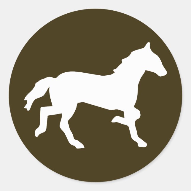simple horse classic round sticker (Front)