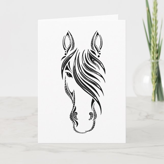 Simple Horse Face Design Card (Front)