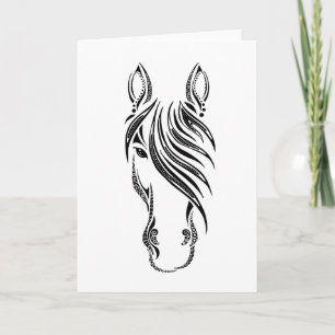 Simple Horse Face Design Card