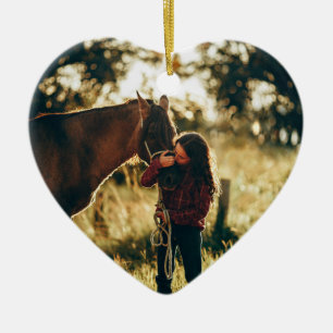 Simple Horse Photo & Quote Memorial Keepsake Ceramic Tree Decoration
