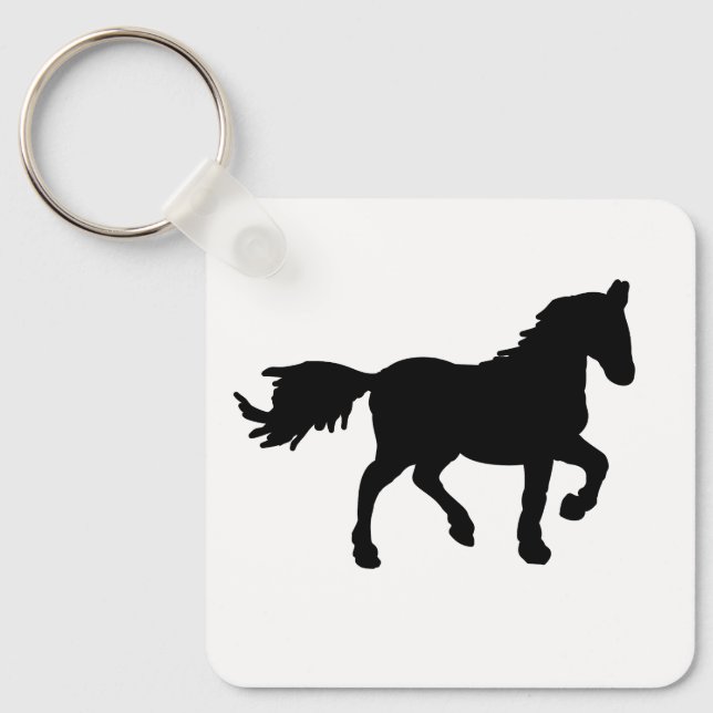 Simple Horse Zodiac Symbol Keychain (Front)