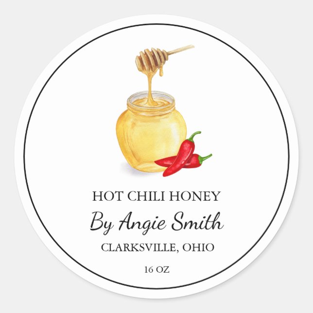 Simple Hot Chilli Infused Honey Label (Front)