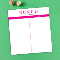 Simple Hot Pink and White Bunco Table Tally