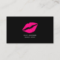 Simple hot pink black lips makeup artist