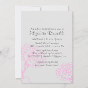 Simple Hot Pink Bridal Shower Invitations