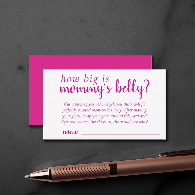 Simple Hot Pink Game | How Big is Mommys Belly Enclosure Card (Creator Uploaded)