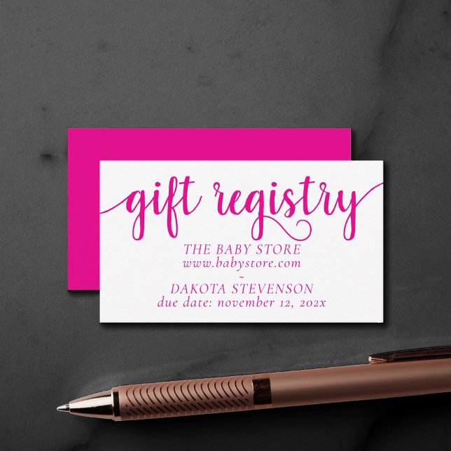 Simple Hot Pink Gift Registry | Magenta Any Event Enclosure Card (Creator Uploaded)