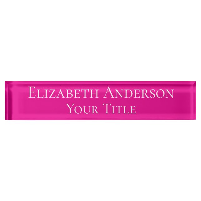 Simple Hot Pink Name Plate (Front)