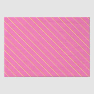 Simple Hot Pink Orange and Yellow Stripes Pattern Tissue Paper