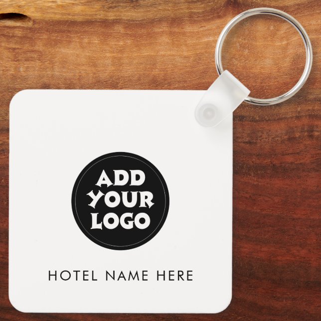 Simple Hotel Logo and Name  Key Ring (Back)