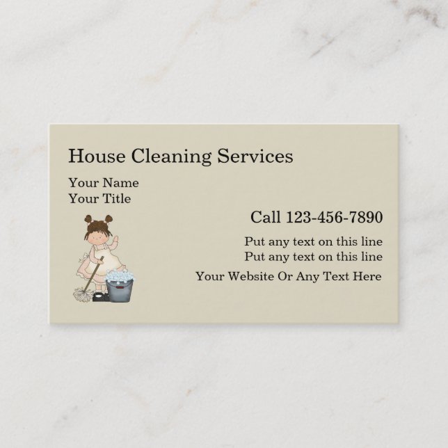 Simple House Cleaning Business Cards (Front)