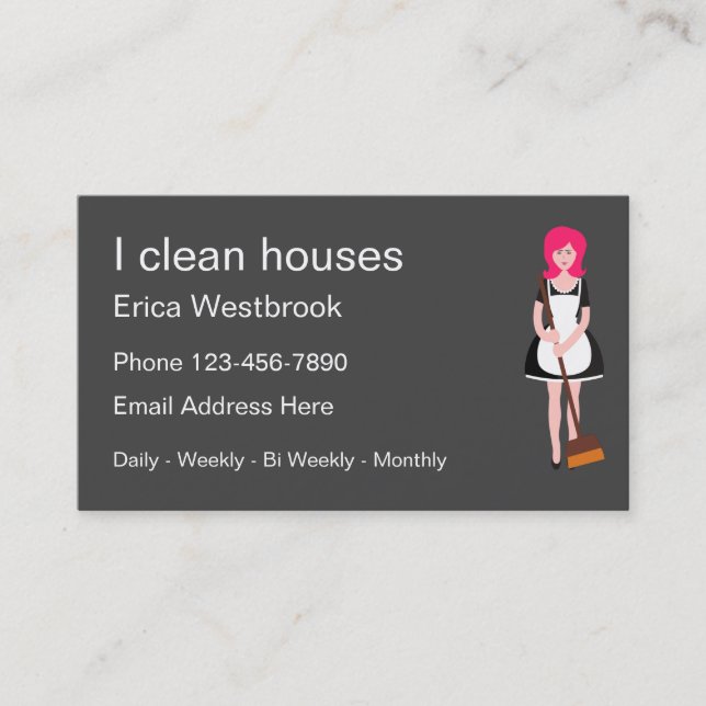 SImple House Cleaning Services Business Cards (Front)
