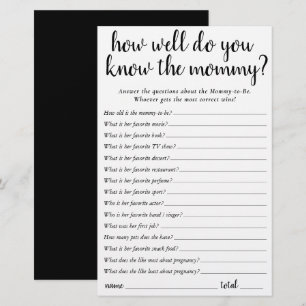 Simple How Well Do You Know Mummy   Black Keepsake
