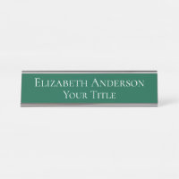Simple Hunter Green Name Plate