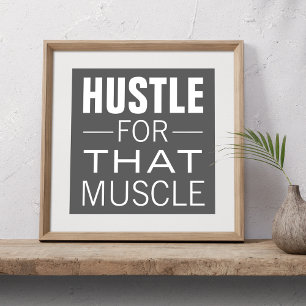Simple Hustle Typography Motivational Workout Poster