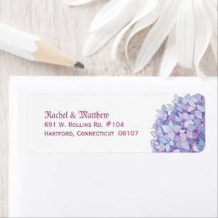 Simple Hydrangea Wedding Return Address Labels