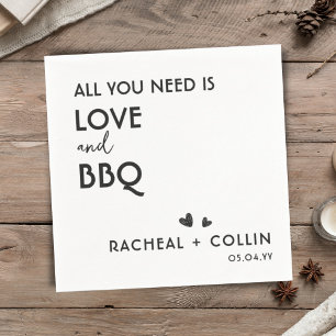 Simple I Do BBQ Engagement Party Wedding Cocktail  Napkin