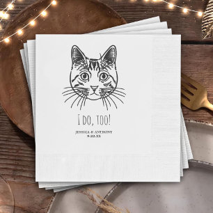 Simple I Do Too Custom Hand Drawing Wedding Napkin