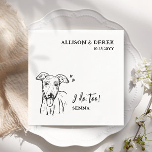 Simple I Do Too Dog Whippet Drawing Wedding Napkin