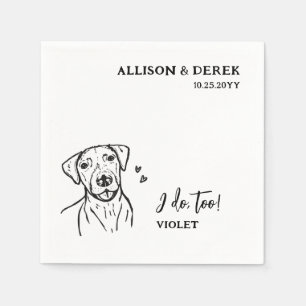 Simple I Do Too Pointer Dog Drawing Wedding Napkin