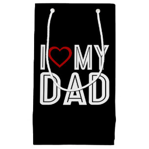Simple I Heart Love My Dad Typography Gift Bag