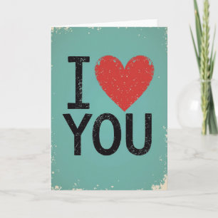 Simple I Heart You Distressed Card