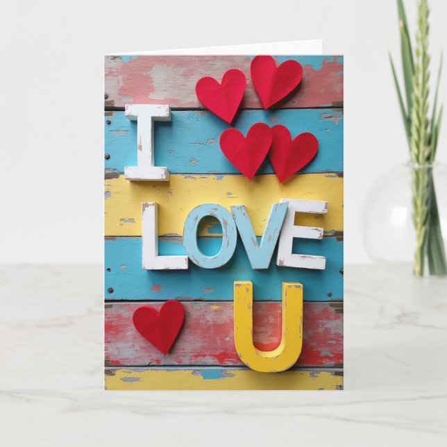 Simple I Love U Card (Front)