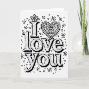 Simple I Love You Heart Card For Her