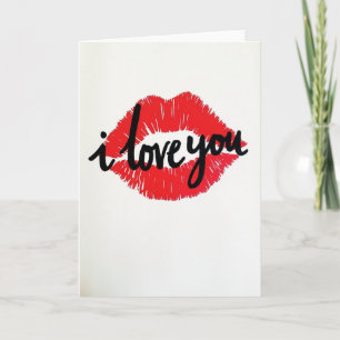 Simple I Love You Kiss Print Card