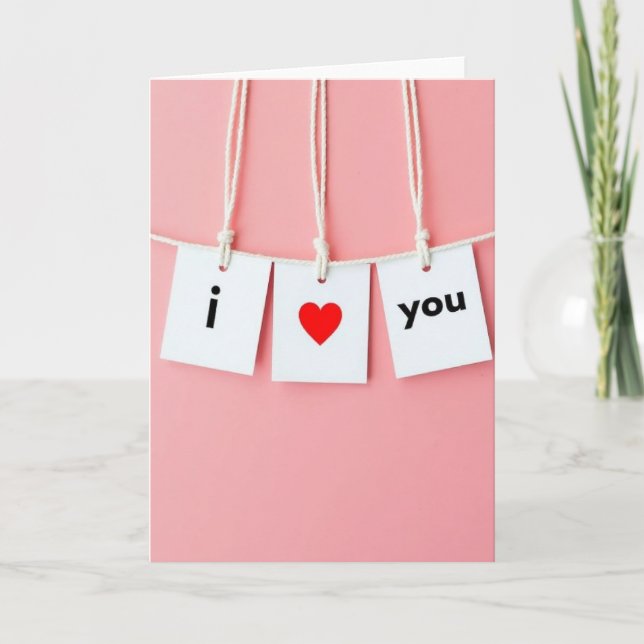 Simple I Love You String Card (Front)