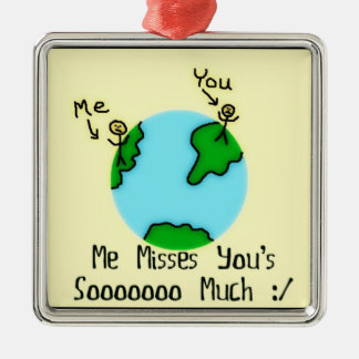 Simple I Miss You Cartoon Metal Tree Decoration