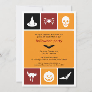 Simple Icons Halloween Party Invitation