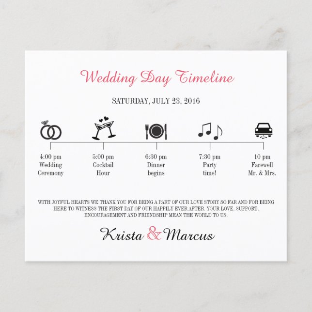 Simple Icons Wedding Timeline (Front)