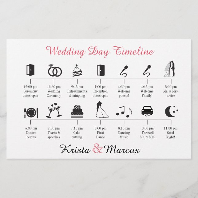 Simple Icons Wedding Timeline (Front)