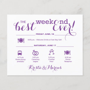 Simple Icons Wedding Weekend Itinerary