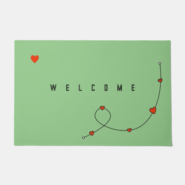Simple illustration with hearts in minimalist doormat (Front)