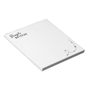 Simple illustration with hearts in minimalist notepad