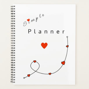 Simple illustration with hearts in minimalist planner