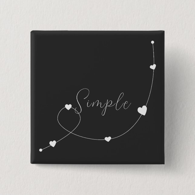 Simple illustration with hearts in minimalist styl 15 cm square badge (Front)