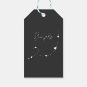 Simple illustration with hearts in minimalist styl gift tags