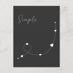 Simple illustration with hearts in minimalist styl holiday postcard