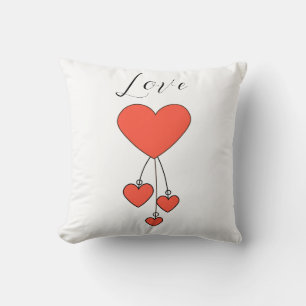 Simple illustration with scarlet hearts Love Cushion
