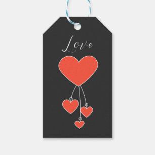 Simple illustration with scarlet hearts Love Gift Tags