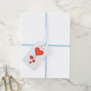 Simple illustration with scarlet hearts Love Gift Tags