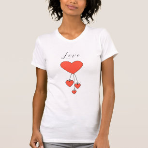 Simple illustration with scarlet hearts Love T-Shirt